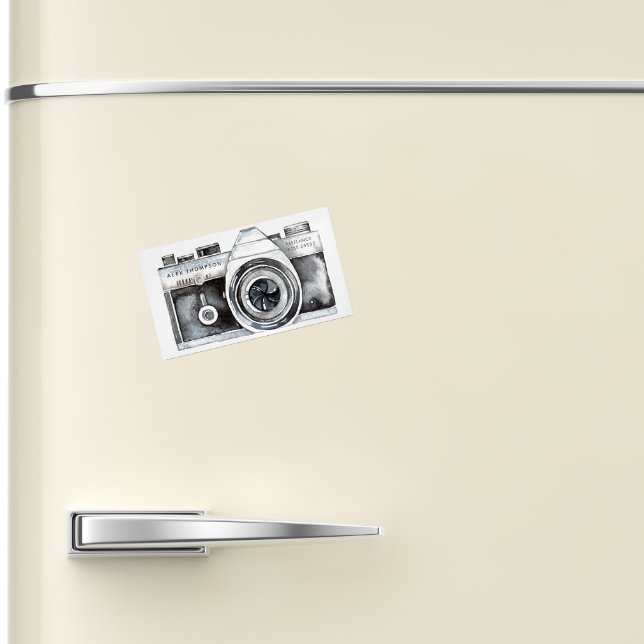 Fotograf för Professionell av vattenfärgskamera Magnetiska Visitkort (Fridge Magnet business/profile/contact cards for photographers)