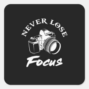 Fotograf förlorar aldrig fokus fyrkantigt klistermärke