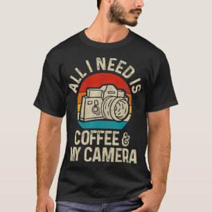 Fotograf Gift Coffee Camera Funny Vintage Pho T Shirt