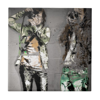 Fotograf grafitti kakelplatta