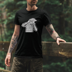 Fotograf med vintage spionkamerans karikatyr t shirt