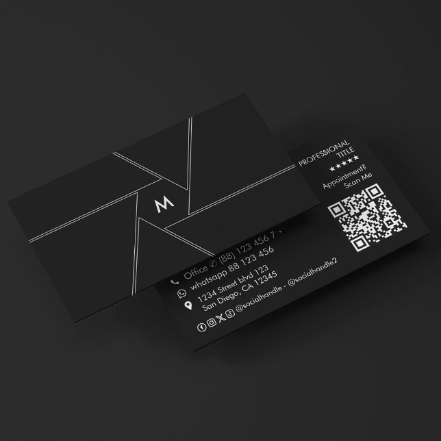 Fotograf Minimal Kameralutning Svart Lins  Visitkort (Photographer Minimal Camera Shutter Lens Black Business Card
)