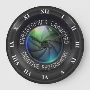 Fotograf och fotografiaffärskamera Lens Stor Klocka