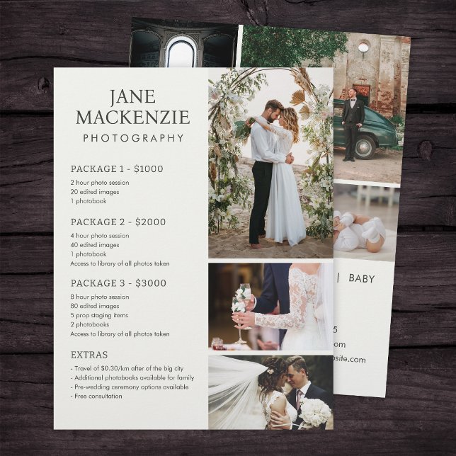 Fotograf Prislista Tjänster Broschyr Mall Reklamblad (Skapare uppladdad)