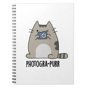 Fotograf-purr Rolig Katt Fotograf Puns Anteckningsbok