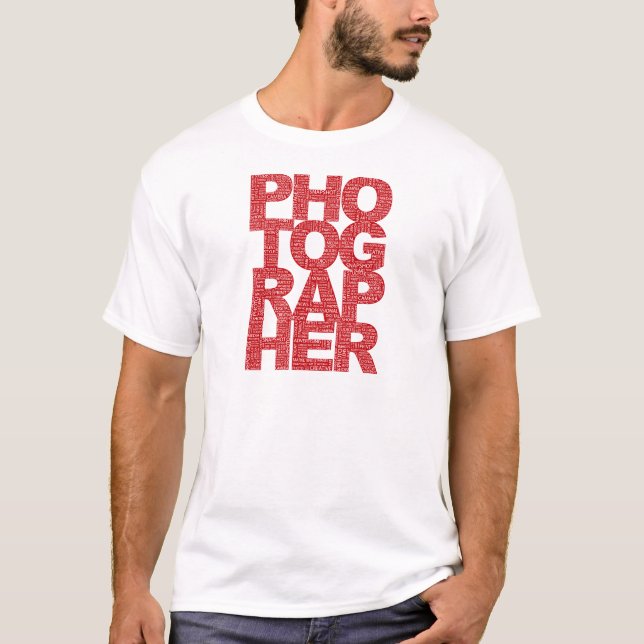 Fotograf - röd text tee (Framsida)