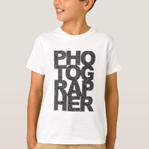 Fotograf - svart text t-shirt