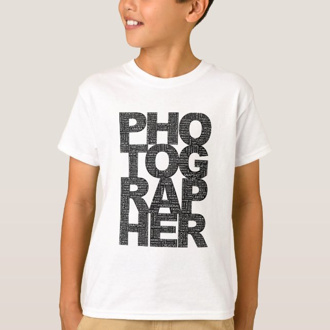 Fotograf - Svart text T-shirt (Framsida)