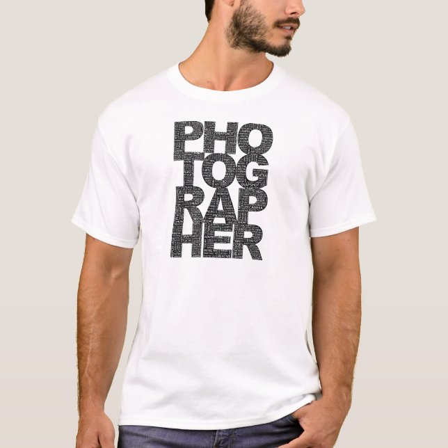 Fotograf - svart text t-shirt (Framsida)