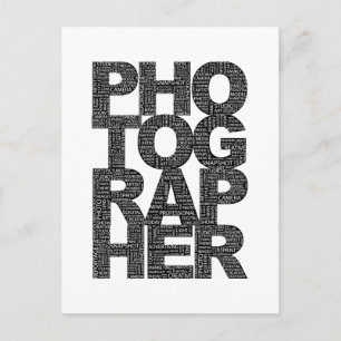 Fotograf - Svart text Vykort