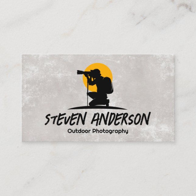 Fotograf tar foto visitkort (Framsida)