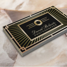 Fotograf Vintage Guld Art Deco Modern Visitkort