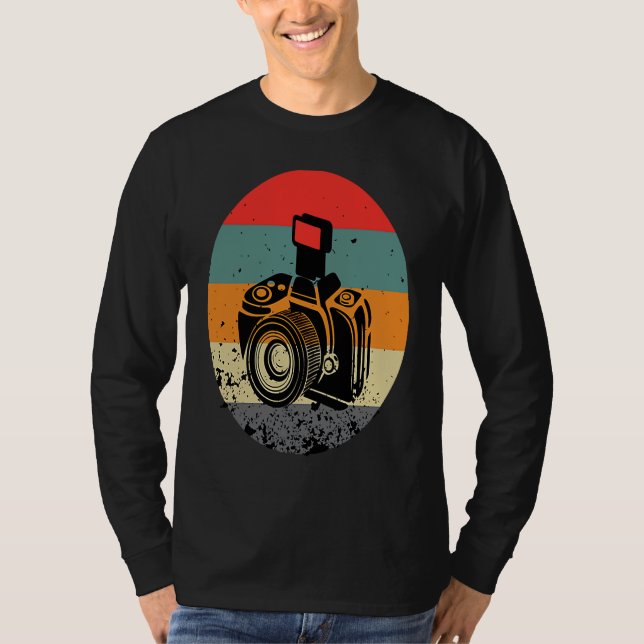 Fotograf   Vintage Retro-kamera T Shirt (Framsida)