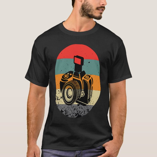 Fotograf   Vintage Retro-kamera T Shirt (Framsida)