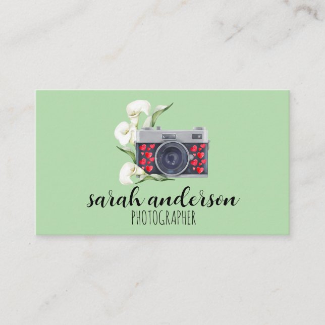 Fotograf Vintage Vattenfärg Kamera (Framsida)
