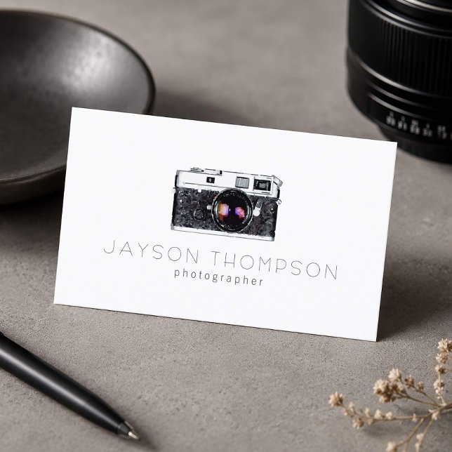 Fotograf Vintagekamera Illustration Logotyp Visitkort (Skapare uppladdad)