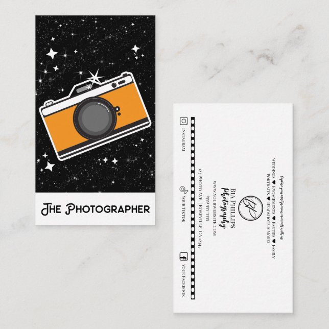 Fotografen Mystical Tarot Fotografering Visitkort (Fram/baksida)