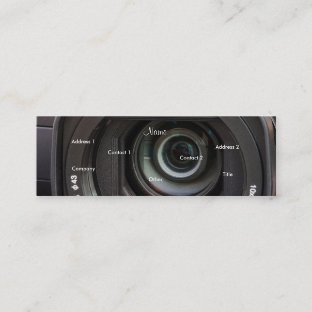 Fotografen profilerar kortet - anpassade mini visitkort (Framsida)