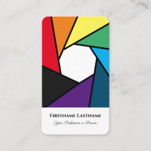 Fotografer regnbåge färg DSLR-kameralinser Visitkort