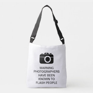 Fotografer varnar Flash People Rolig tröja Axelväska