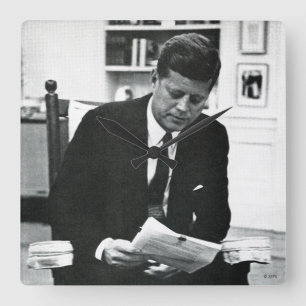 Fotografera av John F. Kennedy 2 Fyrkantig Klocka