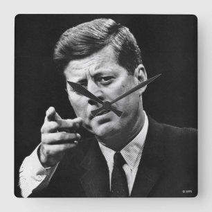 Fotografera av John F. Kennedy 3 Fyrkantig Klocka