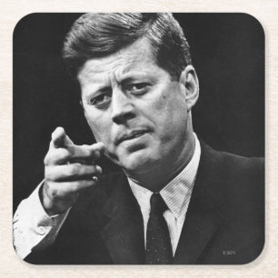 Fotografera av John F. Kennedy 3 Underlägg Papper Kvadrat