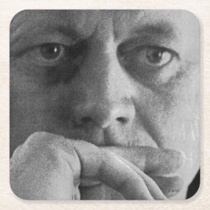 Fotografera av John F. Kennedy Underlägg Papper Kvadrat