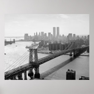 Fotografera av NYC, och Williamsburg överbryggar Poster