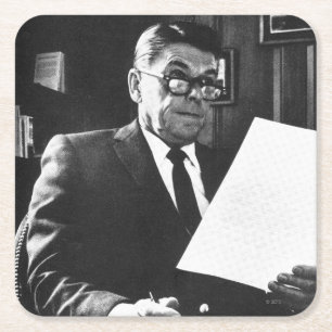 Fotografera av Ronald Reagan Underlägg Papper Kvadrat