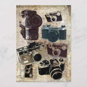 Fotografera fotografi Vintage kamera Inbjudningar