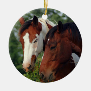 Fotografera hästen julgransprydnad keramik