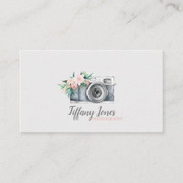 Fotografera kamerans affärskort blommigt visitkort