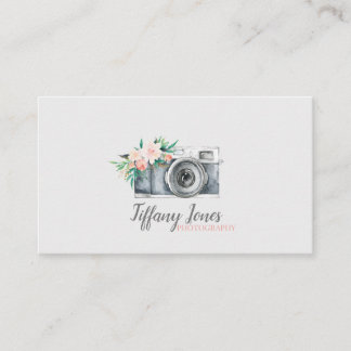 Fotografera kamerans affärskort blommigt visitkort