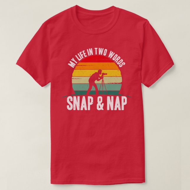 Fotografera mitt liv i två Ord, fäst och hacka T Shirt (Design framsida)