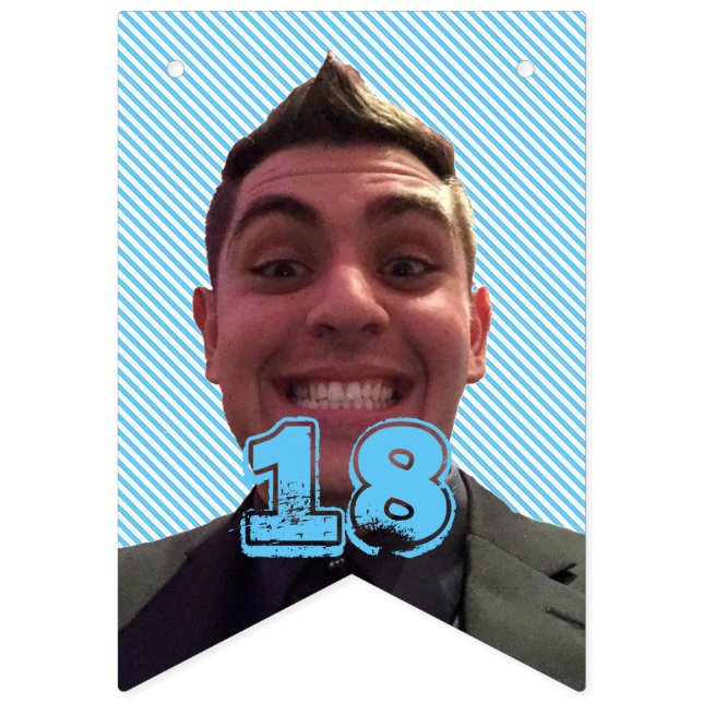 Fotograferar den 18th födelsedagen för lycklig med vimplar (Första flaggan)