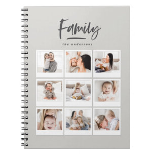 fotograferar det mång- fotoet för familjen anteckningsbok