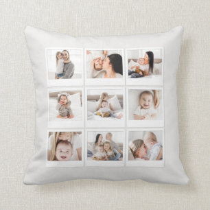 fotograferar det mång- fotoet för familjen dämp kudde