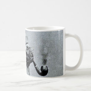 Fotograferar flott mops för vintage kaffemugg