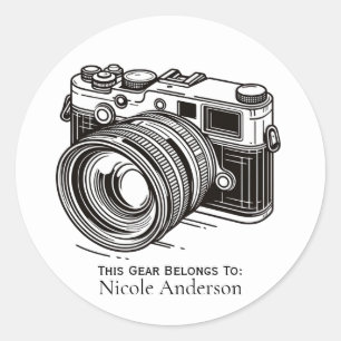 Fotografering Fotograf Svart DSLR-kamera Runt Klistermärke