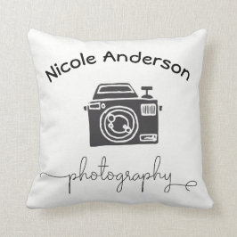 Fotografering Kamera Modern Minimal Logotyp Grafik Kudde