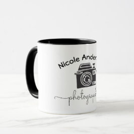 Fotografering Kamera Modern Minimal Logotyp Grafik Mugg
