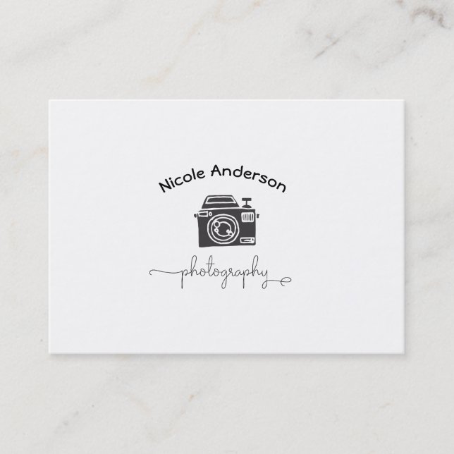 Fotografering Kamera Modern Minimal Logotyp Visitkort (Framsida)