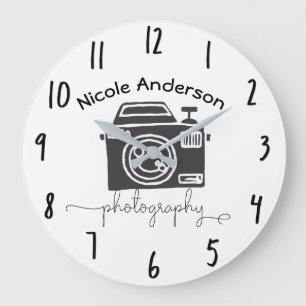 Fotografering Kamera Modern Minimalistisk Logotyp Stor Klocka