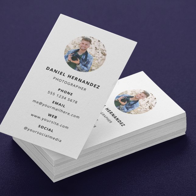 Fotografering Modern Minimalistisk Enkel Foto Verk Visitkort (Photography Modern Minimal Simple Photo Business Card)
