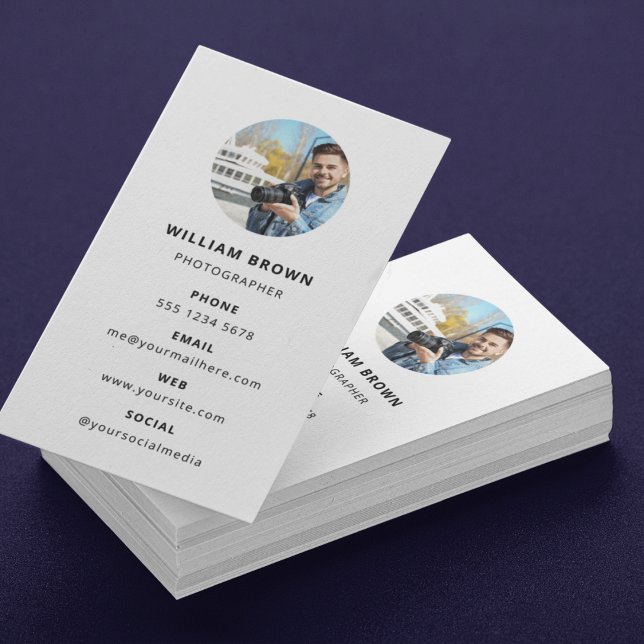 Fotografering Modern Minimalistisk Enkel Fotografi Visitkort (Photography Modern Minimal Simple Photo Business Card)