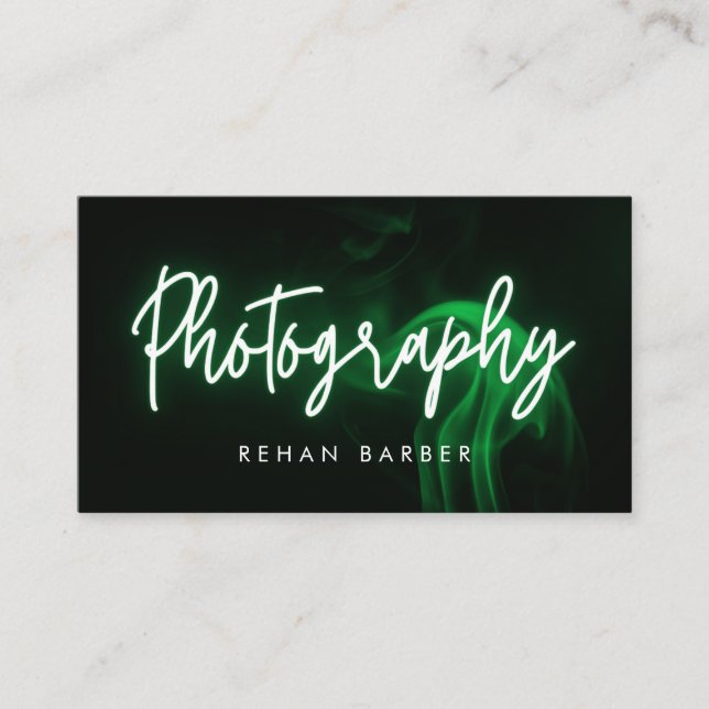 Fotografering Neon Grön Visitkort (Framsida)