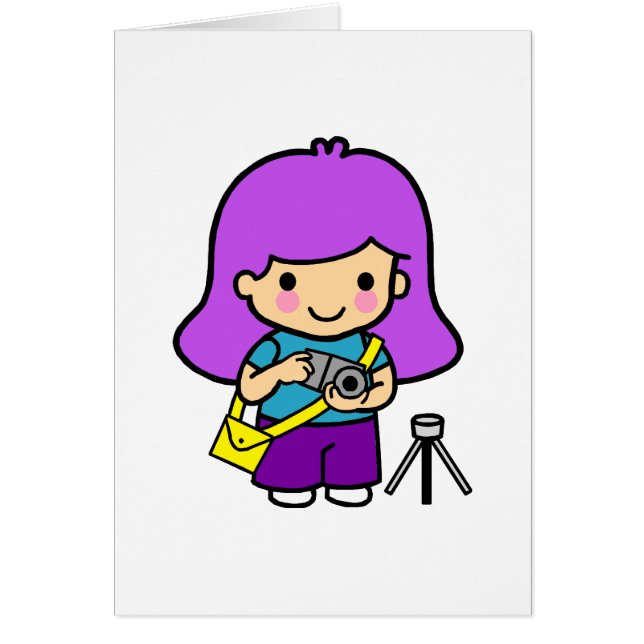 Fotografflicka Hälsningskort (Framsidan)