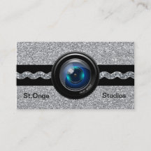 Fotografi Affärskort Silver Elegant Monogram