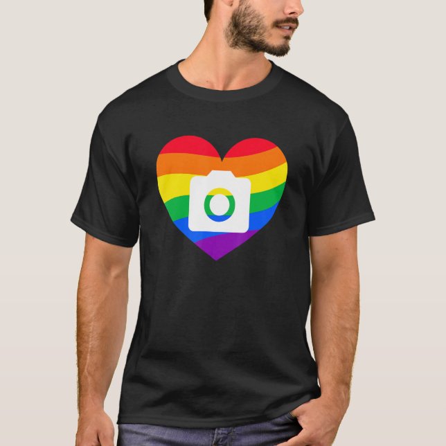 Fotografi Älskare, fotograf Gift, regnbåge T Shirt (Framsida)